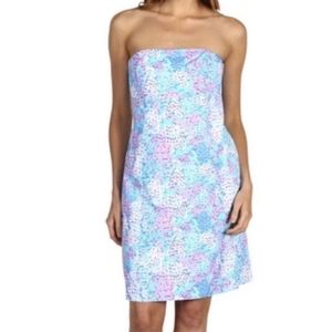 Lilly Pulitzer Franco Strapless Dot Dot Hop Dress